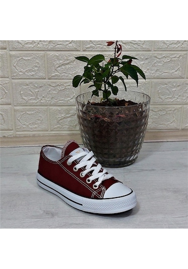 Fiyra 554 Bordo Kısa Unisex Sneaker Keten Spor Ayakkabı 001