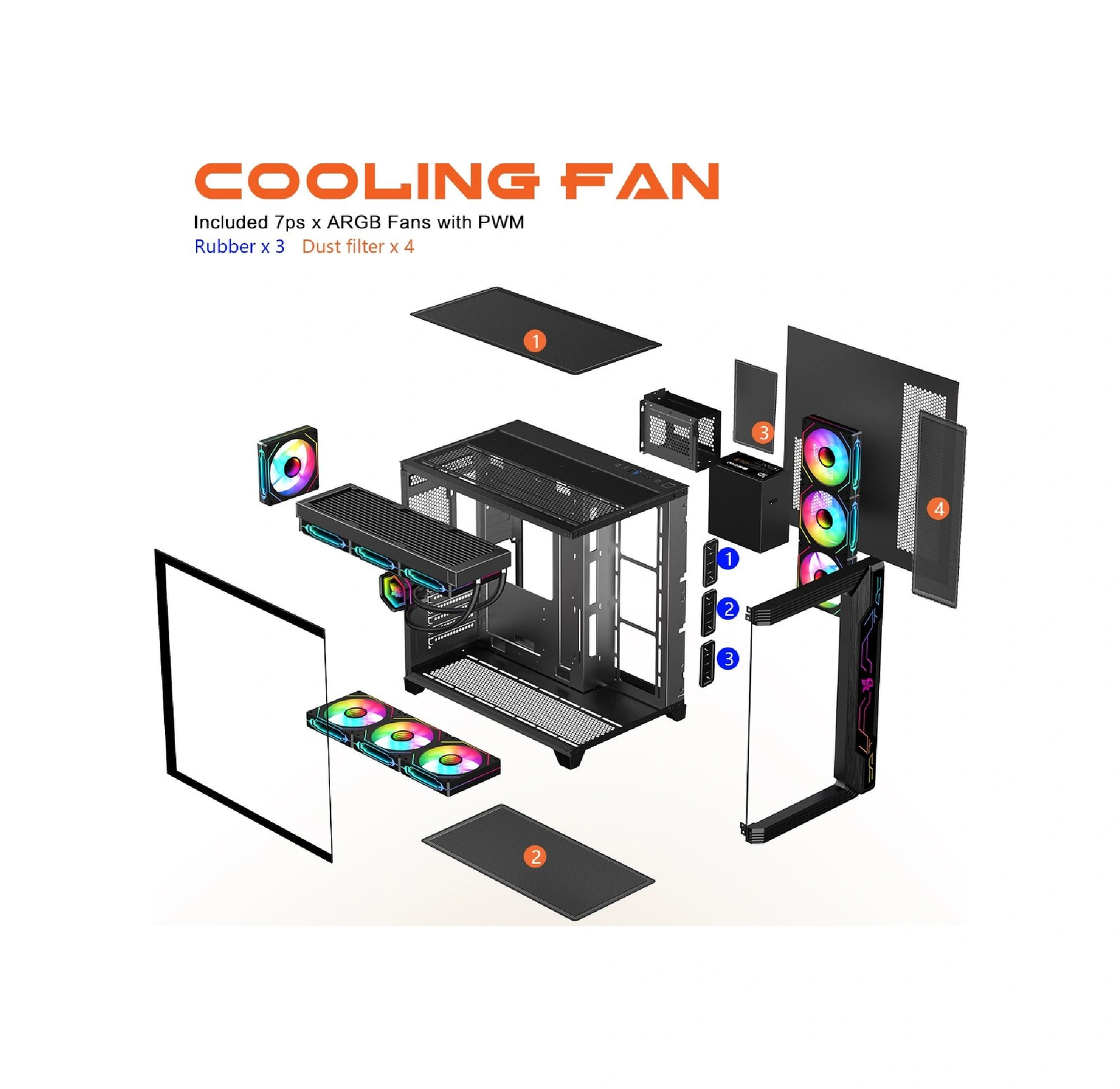 Gameagle Storm Bilgisayar Kasası / 850w +80 Power / 360 Sıvı Soğutma Siyah