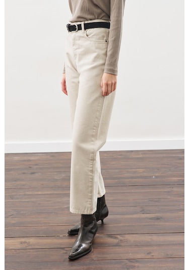 Manuka Straıght Ankle Jean Pantolon Bej Bej