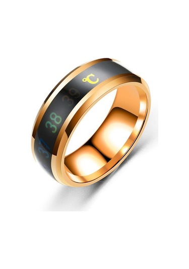 Rose Gold Sıcaklık Halkası Titanyum Çelik Ruh Hali Duygu Duygu Akıllı Sıcaklık Duyarlı Yüzükler Kadın Erkek Su Geçirmez Takı 8 Rose Gold