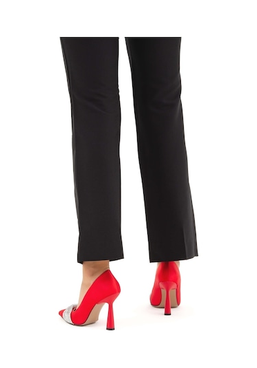 Tamer Tanca Kadın Vegan Kırmızı Stiletto Ayakkabı 675 0715 Bn Ayk Sk22/23 Kırmızı Stn Kırmızı