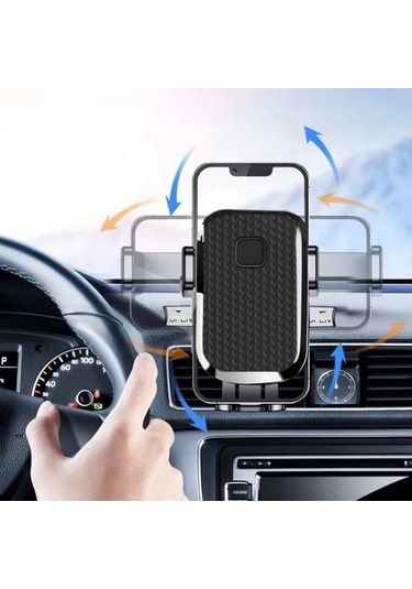 Seametal Araba Hava Çıkışı Telefon Tutucu Klip Dönebilen Cep Telefonu Montaj Braketi Kanca İle Çok Fonksiyonlu Kaymaz Tutucu Standı