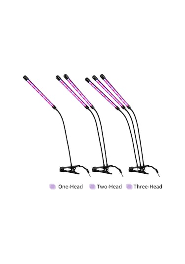 Reedark Bitki Büyüme Lambası - Usb Bağlantılı 3 Kafalı Kırmızı Mavi Led Işık 112 Karakter Siyah