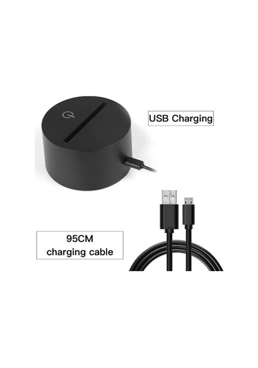 Goldenqian 3d Illüzyon Lambası Iyi Geceler 3d Masa Lambası Çocuk Çocuk Doğum Günü Hediyesi Yaratıcı Işık Hediye Stereo Görüş Renkli Gece Lambasısiyah Taban: Renkli Dokunuş 8q3mwj Siyah