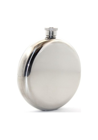 Paslanmaz Çelik Yuvarlak 8 Oz Tekli Matara Çelik Renk