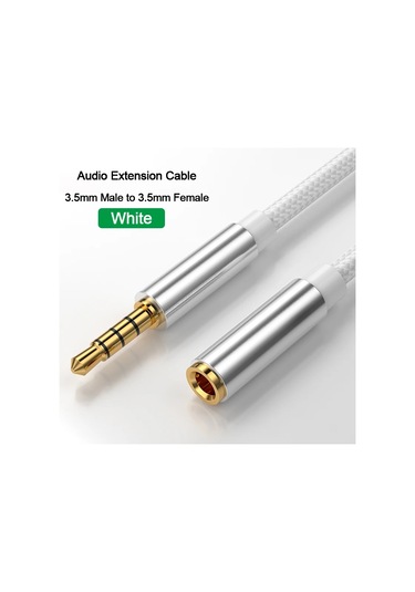 3.5mm Jack Aux Kablosu Ses Uzatma Kablosu Kulaklıklar Hoparlör Genişletici Silver 1.5m Diğer