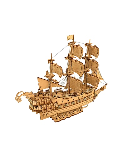 Ejderha Gemisi Ahşap Maket Seti Dıy 3d Puzzle Yelkenli Gemi Koleksiyoner Modeli 823 Parça