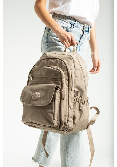 Lüx Krinkıl Kumaş Lise Ve Ortaokul Sırt Çantası, Krinkıl Okul Çantası Turkuaz