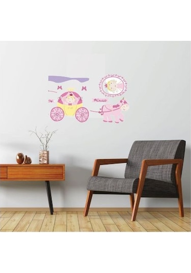 Duvar Süsü Sticker 2 Adet Prenses Desenli Pvc 70x50x0,5cm