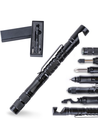 Homyl Taktik Kalem Elde Taşınabilir Kamp Yürüyüş Pusula Cam Siyah