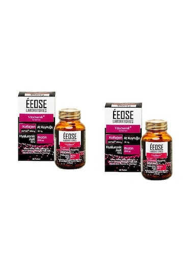Eeose Collagen Tablet ( Kollajen + Hyaluronik Asit + Atkuyruğu + Biotin + C Vitamini) 45 Tablet  x 2 adet