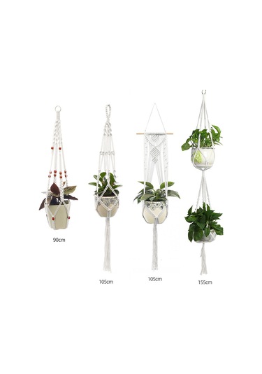 Neevoyu Yüksek Kaliteli Pamuk İpi Bitki Asıcı Seti - Çok Amaçlı, Esnek Dizaynlı, Ev Ve Bahçe Dekoru İçin 4'lü Paket