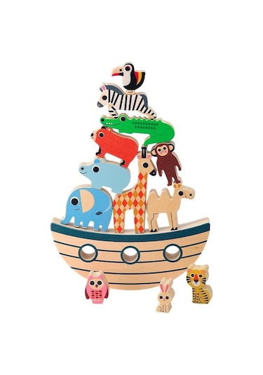 Vilac - Ahşap Denge Oyunu - Hayvanlar Gemisi