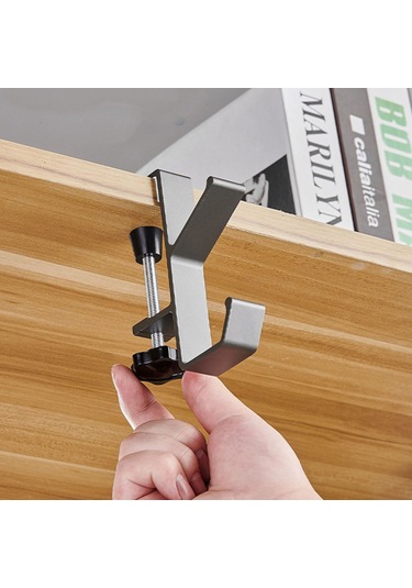 Ayarlanabilir Çift Başlı Masaya Monte Metal Tutucu-al4788 Gri