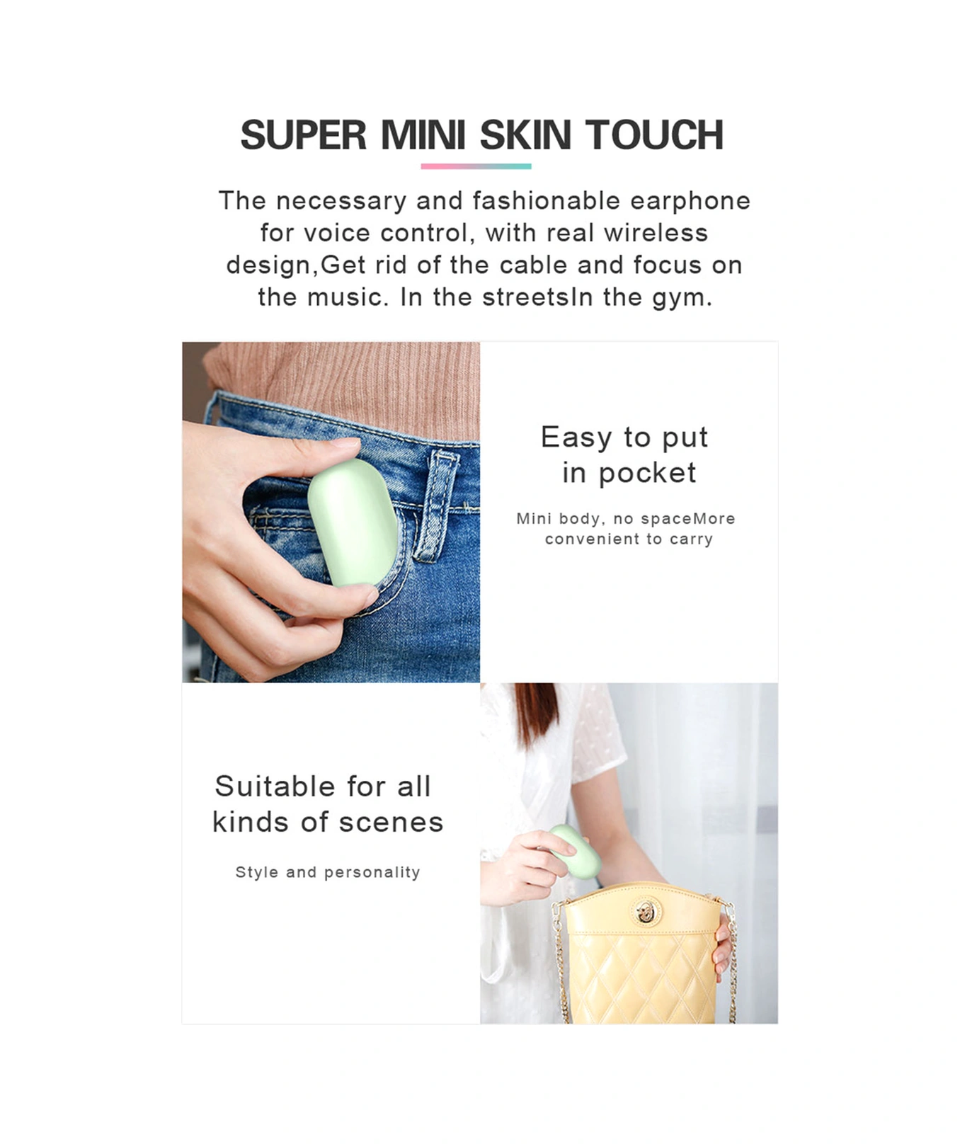 Moveevo Stereo Kulak İçi Spor Kulaklığı - Bt5.0, 280mah Şarj Kutusu, 45mah Pil, Sakura Pembe