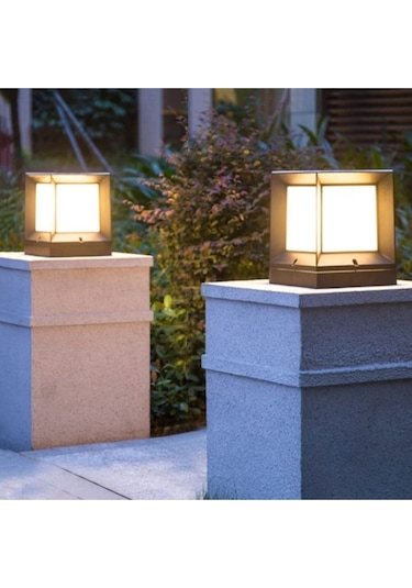 Kare Küp Bahçe Aydınlatma Armatürü - Set Üstü Dekoratif Aplik Diğer