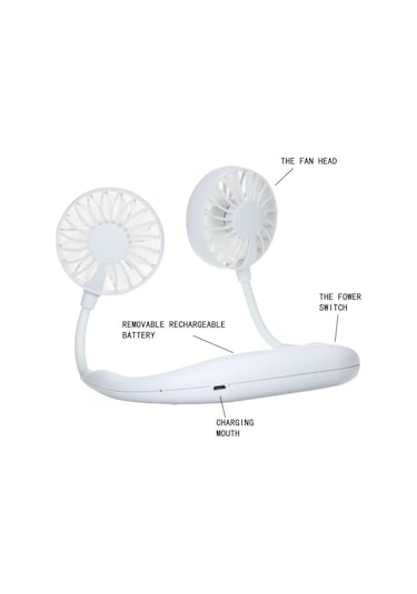 Vkemall Sallanan Boyun Fanı, Aynı Parça Şarj Edilebilir Tembel Fan, Taşınabilir Spor Fan