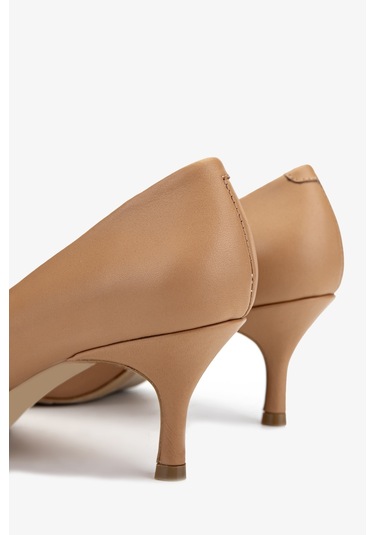 Valmenti Kadın Taba Deri Topuklu Ayakkabı 1074 2088 Bn Ayk Y25 Taba Dr Taba