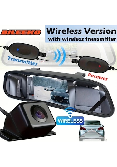 Motion003 Bileeko 2 İn 1 Araba Ayna Ve Kamera Kiti Kablosuz Verici Sürümü Yüksek Çözünü