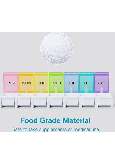 Haftalık Hap Kutusu, Bpa Içermeyen Büyük Hap Kutusu, Kolay Açılır 7 Günlük Hap Kutusu, Günlük Ilaç Organizatörü, Kutu 44719275