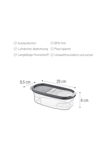 Embox Çift Kapak Sistemli Erzak Kabı - Hava Aldırmaz Kapaklı Saklama Kabı 600 Ml 9 X 6 Cm Şeffaf