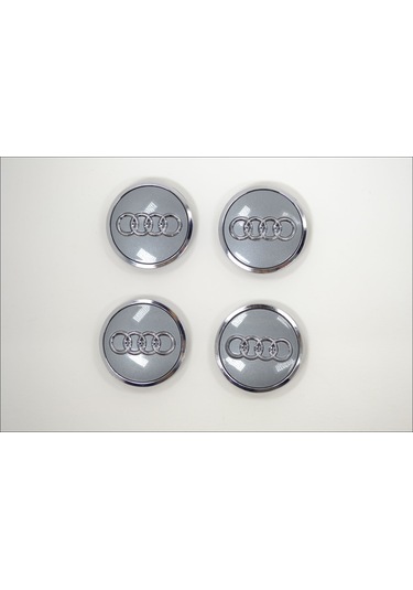 Geeksen Audi A3 A4l A6l Q3 Q5l Q7 A5 A7 Q2l Jant Kapakları - Gri 61mm, 4 Adet, 4m0601170 Uyumlu Lastik Kapakları