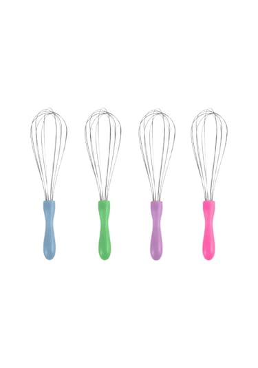 Mybru Paslanmaz Çelik Yeşil Plastik Saplı El Çırpıcısı Blender Büyük Boy Mor