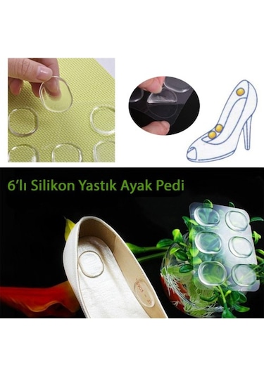 Büro Ev Ofis Ayakkabı Aksesuarı İçin 6adet Ayak Vurma Nasır Önleyici Silikon Ped Seti