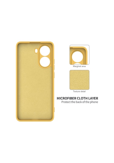Xiaomi Poco X7 Pro İçin Düz Renk Sıvı Silikon Damlamaz Tam Kapsama Telefon Kılıfı Sarı