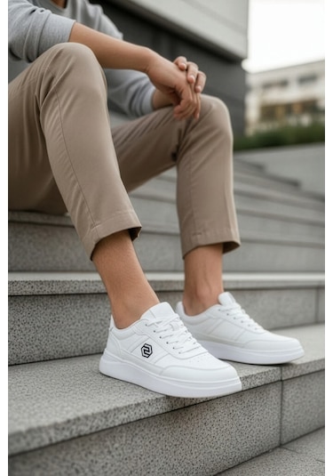 Daxtors D07003 Günlük Ortopedik Erkek Sneaker Spor Ayakkabı Beyaz