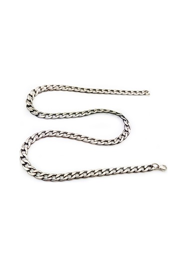 Pigado 316l Paslanmaz Çelik Ezme Zincirli Erkek Kolye 60 Cm Gri