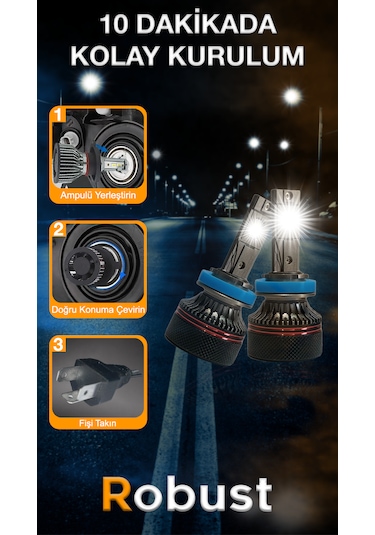 Robust Yeni Nesil Pro Lumınar H4 Led Xenon 12.000 Lumen 60 Watt