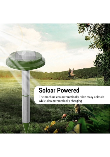 Vkemall Güneş Enerjili Ultrasonik 360 Su Geçirmez Yılan Ve Toprak Hayvanları Kovucu, Bahçe/çiftlik İçin 700 M² Etki Alanı Yeşil