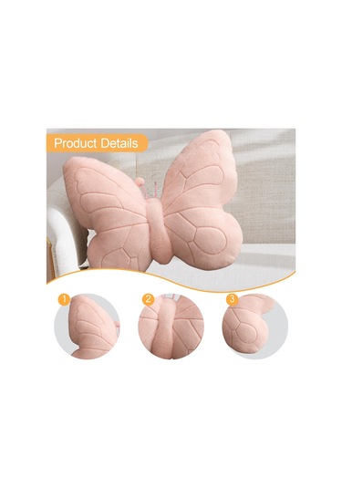 Suntek Kelebek Şeklinde Yastık Hediyesi Rahat Sevimli Yatak Pembe