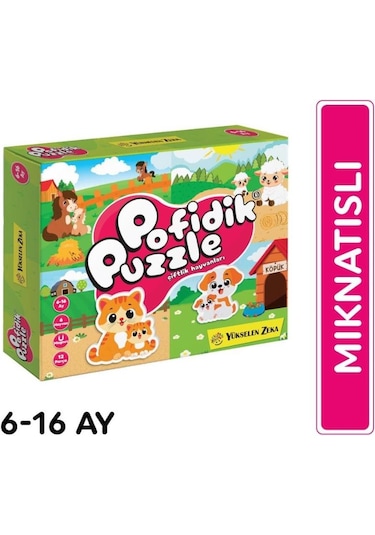 Yükselen Zeka 6-16 Ay Ilk Pofidik Magnet Puzzle - Çiftlik Hayvanları