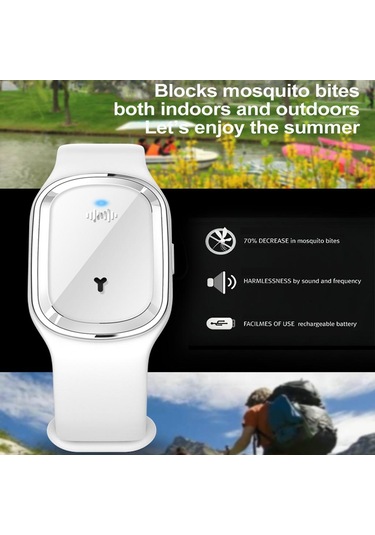 Dolıty Ultrasonik Anti Böcek Kovucu Bileklik Bantları Beyaz Beyaz