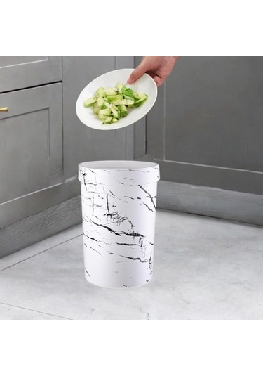 Suntek Çöp Kovası Banyo Oturma Odası 18cmx26cm-beyaz Beyaz