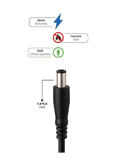 19.5v 4.62a 7.4 5.0mm 90w Dell İçin Laptop Adaptör