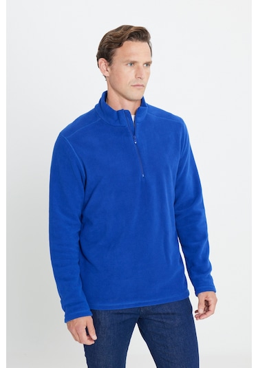 AC&Co / Altınyıldız Classics Anti-Pilling Tüylenme Yapmayan Bato Yaka Erkek Polar Sweatshirt 4A5221100016SKSS Karamel