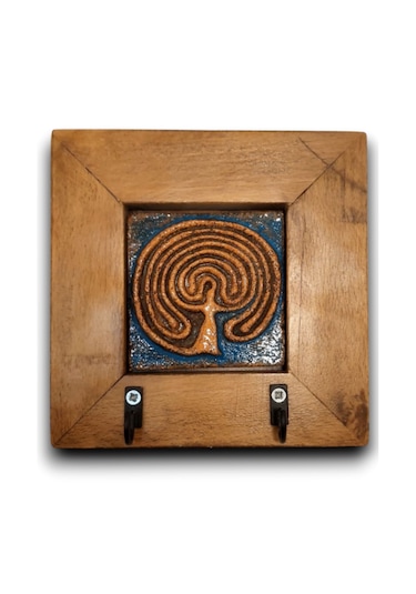 Kreta Labirenti Seramik Anahtarlık Duvar Tablo 14,5x14,5x2,5cm