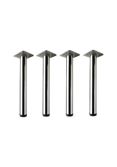 4 Adet Masa Ayağı 71 cm Ayarlı Krom Mobilya Ayak Çap : 60 mm