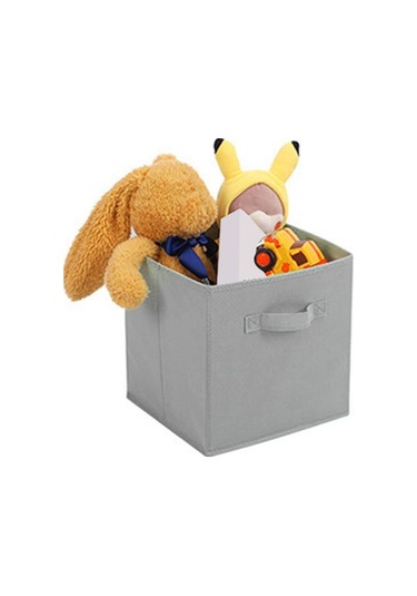 Saplı Kumaş Saklama Küpü Büyük Kapasite Kolay Erişim Katlanabilir Ağır Hizmet Oyuncakları Siyah