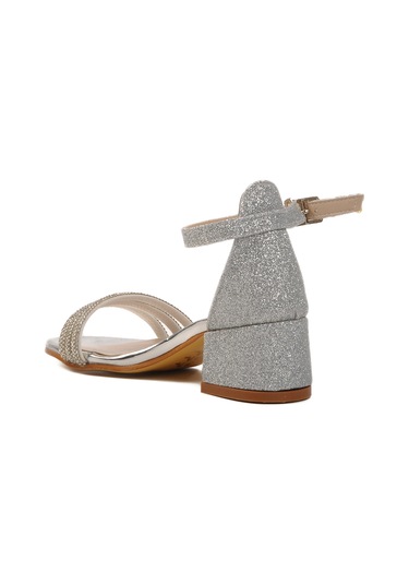 Aspor Gümüş Taş İşlemeli Kız Çocuk Sandalet Çok Renkli