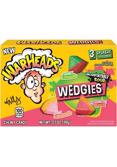 Warheads Wedgies Sour Chewy Candy 3 Flavours 99 G