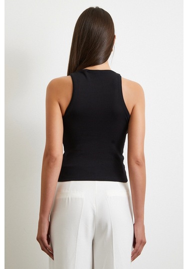 Basic Crop Top Siyah Siyah