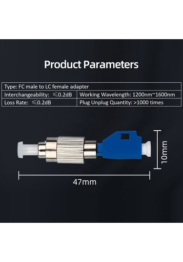 Yaozixa Fc Erkek-lc Dişi Fiber Optik Adaptörü, Düşük Kayıp, Yüksek Stabilite, 1200-1600nm Dalga Boyu, 1000+ Takma Çıkarma