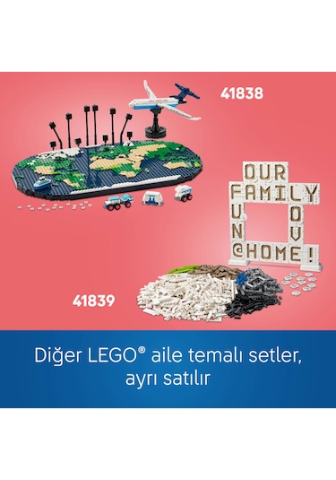 LEGO® Seyahat Anıları 41838 - Seyahat Etmeyi Seven Aileler İçin Dünya Haritası İçeren Yaratıcı Oyuncak Yapım Seti (1231 Parça)