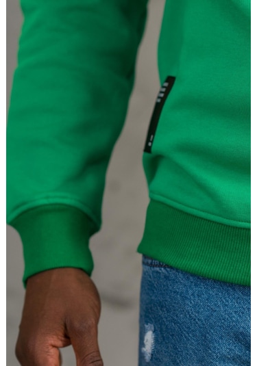 Oversize 3 İplik Bisiklet Yaka Torba Cepli İçi Polarlı Basic Sweatshirt 001