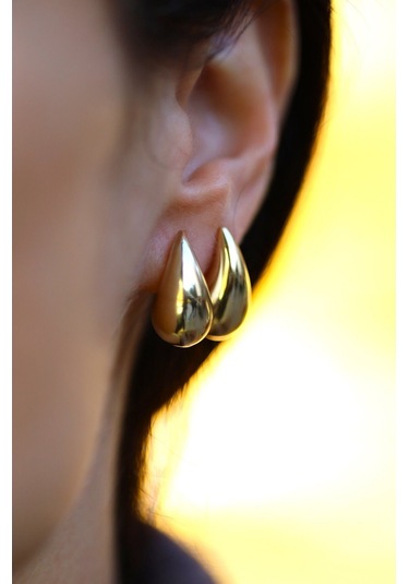 Yenigün Kuyumculuk 14 Ayar Altın Gözyaşı Damlası Vidalı Küpe 6026