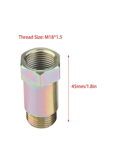 Konesam 45mm Demir Oksijen Sensörü Uzatıcı M18 1.5 , Araçlarda Exhaust Mesafesini Artırır, Hho Sistemi/test Borusu İçin, 2 Adet Sarı